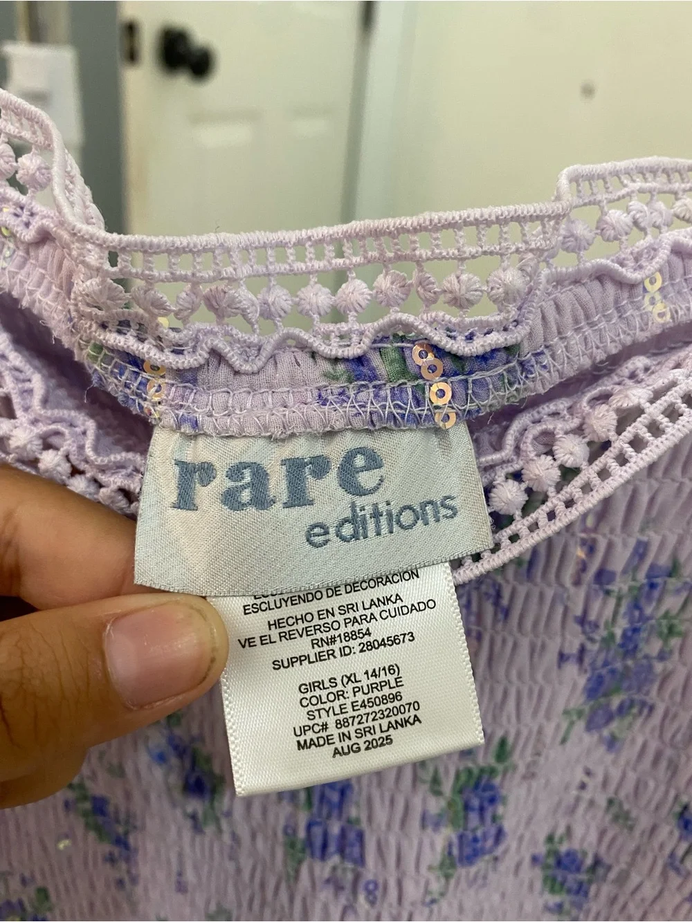Rare Editions Lavender Floral Maxi Dress for Girls